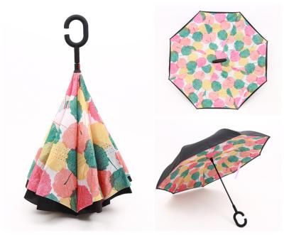 China All In 1 Wholesale Upside Down Umbrellas With AC Shaped Handle for sale