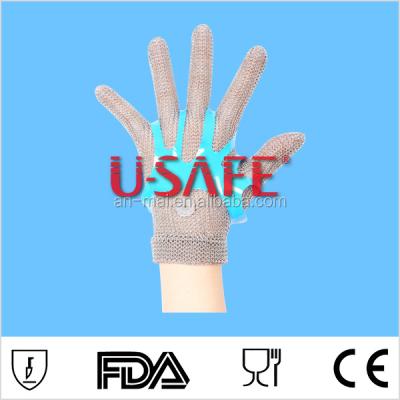 China SAFE Anti-smash CE U Stainless Steel Chainmail Butchers Cut Resistant Gloves for sale