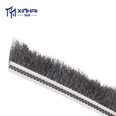 China Package 6x6(mm) Gray Plastic Brush Pile Weatherstrip Door Gap Sealing Strip /Durable 4 Roll Silicone for sale