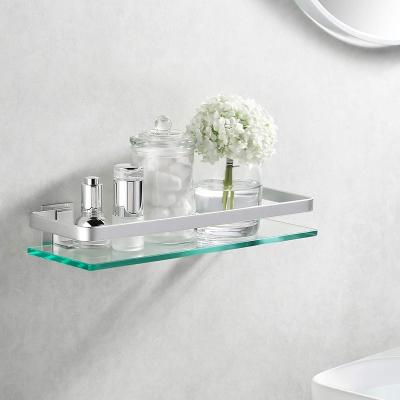 China Bolt Inserting Type Aluminum Bathroom Glass Shelf for sale