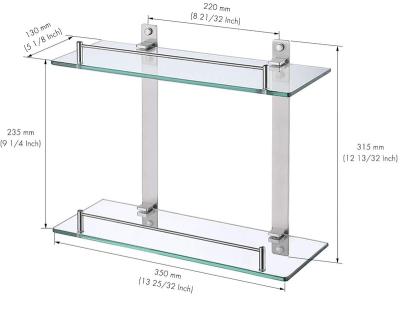 China Wall Mounted Type Bathroom Glass Shelf for sale