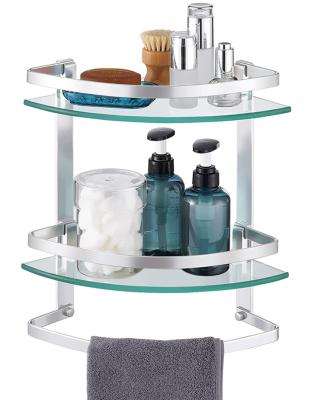 China Wall Mounted Type Glass Shelf For Bathroom for sale