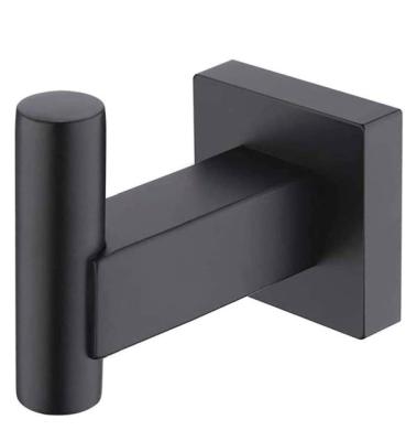 China Modern High Quality Matte Black Color Stainless Steel Robe Hook for sale