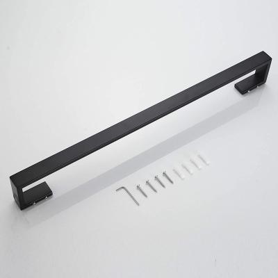 China Fashion Black Color Square Towel Rack 60cm Stainless Steel Towel Holder for sale