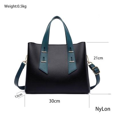 China Custom Vegan Polyester Handbag Fashion PU Leather Shoulder Bag Women's Ladies Tote Bags for sale