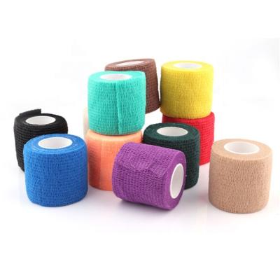 China Animals Colored Veterinary Medical High Adhesive Crepe Wrap Cloth Top Tensoplast Cotton Cohesive Elastic Compression Bandage for sale