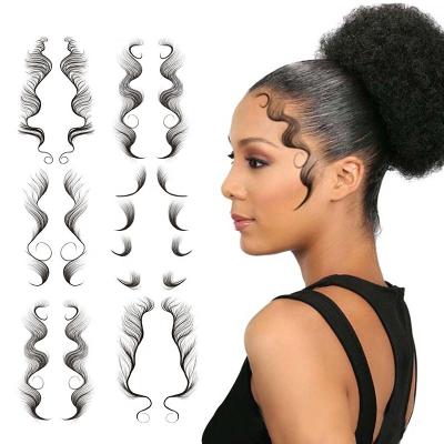 China Fashion Natural Fashion Baby Hairline Waterproof Long Lasting 3D Temporary Hair Line Artificial Hair Edges Tattoo Sticker for sale