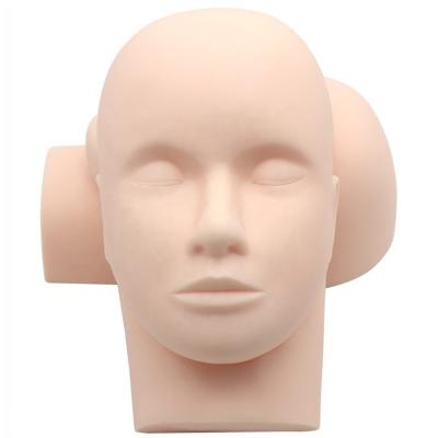 China Permanent Realistic Silica Gel Silicone Mannequin Makeup Eyelash Training Practice Head for sale