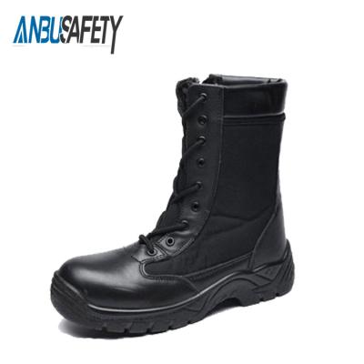 China Anti-Slip Mens Safety Black Cut Out High Boots With Steel Toe Cap for sale