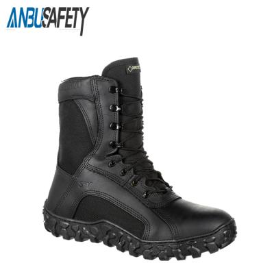 China Steel Toe Black Leather Military Boots Army Reject Safety Boots for sale