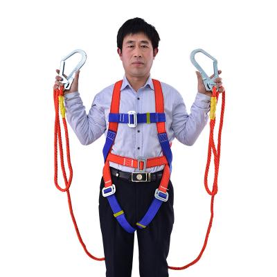 China High Quality Full Body Security Guard Safety Body Harness Belt with Double Big Hooks for sale