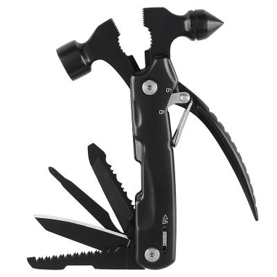 China Hot Sale Machinist Hammer 13 In 1 Glass Hammer Bottle Opener Breaker Multitool Hammer Hardware Christmas Camping Gift for sale