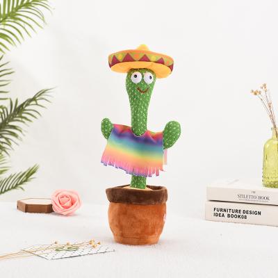 China Hot Products Talking Dancing Repeat Electric Multifunctional Dancing Toy Talking Funny Cactus Plush Toys For Children for sale