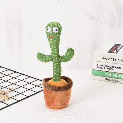 China Toy Cheapest Green Multifunctional Funny Talking Dancer Dancing Stuffed Person Shaking Shaking Cactus Toys for sale