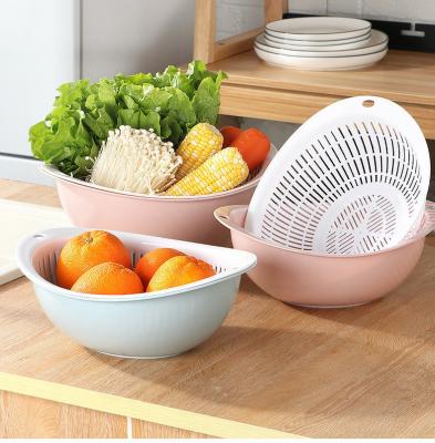 China Quality Goods Double Layer Sustainable Drain Basket, Amazon Hot Sale New Product Multifunctional Drain Basket Kitchen for sale