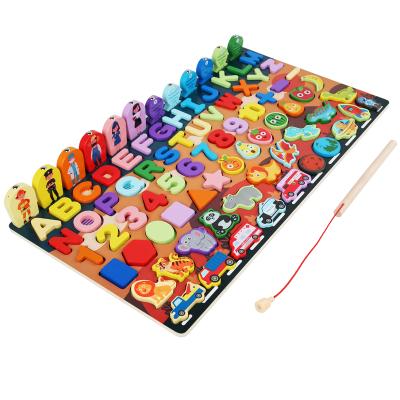 China 100% Eco-friendly Hot Sale Log Football Toy Early Learning Rainbow Wooden Matching Form Color Wholesale Manual Match Score Board for sale