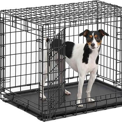 China Breathable hot sale green color new type pet cage for dog cat kitty kennels metal stainless big and small pet cage with acrylic tray for sale