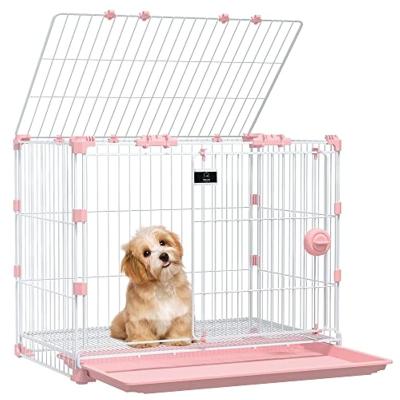 China Breathable China Hot Selling Various Size Heavy Duty Pulleys Thickened Stainless Steel Folding Dog Cage Pigeon Cage Pet Cage for sale