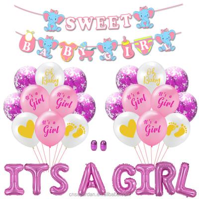 China Party Festival Supplies Party Supplies Cute It's A Girl Foil Balloons Sets Pink Baby Kids Party Decorations Baby Gender Reveal Banner For Baby for sale