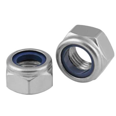 China Heavy Industry SS304 SS316 Stainless Steel Metal Hex Flange Lock Nut Nylon Type m6 M8 M10 M12 for sale