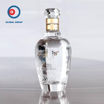 China China licor spirit 750ml empty liquor botellas de vidrio Para round shape liquor 500ml glass bottles for sale