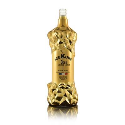 China Luxury yellow 500ml frosted glass bottle of wine product for sale