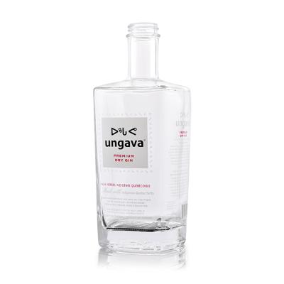 China Hot Sale Rectangular White Square Bottom 750ml Juniper Glass Spirits Bottle for sale