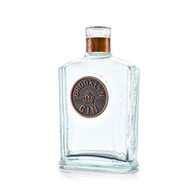 China High quality hot sale spirits square glass bottle 500ml gin bottle for costom for sale