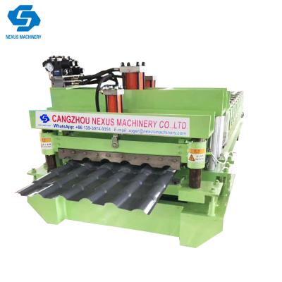 China                  Imitation Resin Bamboo Glazed Tile Sheet Machine Aluminum Roof Roll Forming Equipment              for sale