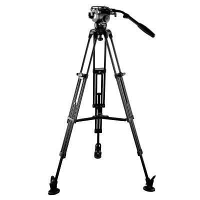 China E-IMAGE EG08C2 Professional Two Stage Fluid 1.7m Liquid Carbon Damping Fiber Video Tripod with Hydraulic Damping Head for Camera Video Shooting for sale