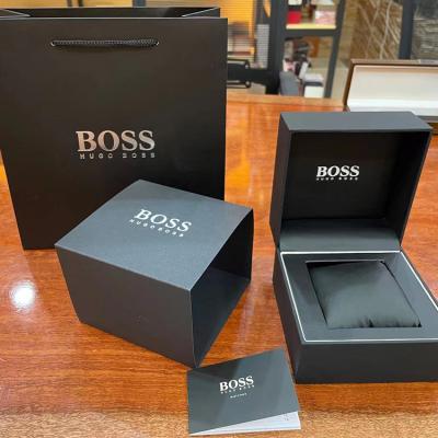 China Custom Logo Paper Luxury Wrist Black Watch Storage Display Gift Box Packaging Boxes Watch Box For Watches for sale