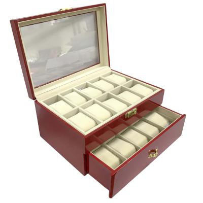 China High Quality Brown Solid Wooden Watch Box Cases 3 5 6 8 10 12 18 20 24 Watch Packing Slots zu verkaufen