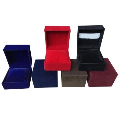 China Wholesale Custom Watch Box Color Suede Watch Box With Black And Red Plush Velvet Pillow for sale