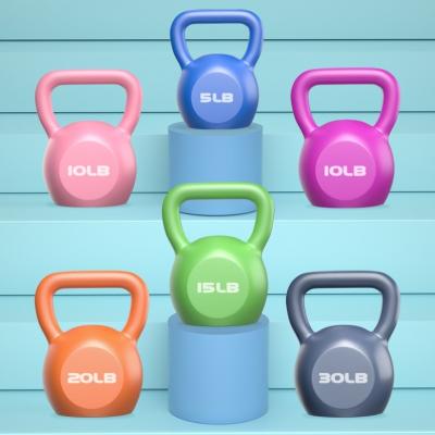 China Logo Custom Plastic Universal Dipping Gym Workout Fitness Equipment Cast Iron Kettlebell Wholesale for sale