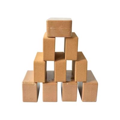 China Yoga Exercises Wholesale Yoga Brick Customized Fitness Eco-Friendly Non-Slip Natural Logo Cork Yoga Block for sale