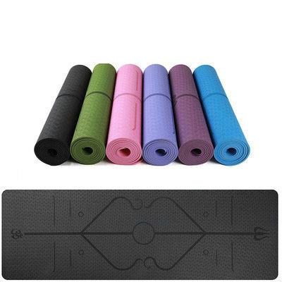 China Custom Exercise NBR Print Yoga Pilates Exercise Tape Thick Bamboo Gym Yoga Mat for sale