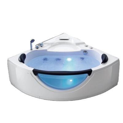 China Single Skirted FICO FC-255.BL Massage Bathtub LED Light Freestanding Acrylic Corner Bathtubs Tubs Indoor Jetted Spa Bath Tag for sale