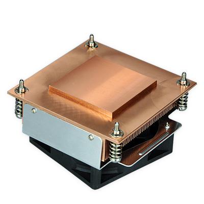 China Processor Manufacture Dodged Fins Heatsink 1100 Pure Copper Cooler For Intel 2u CPU Heatsinks LGA775 90W 80.5*84*50 mm for sale