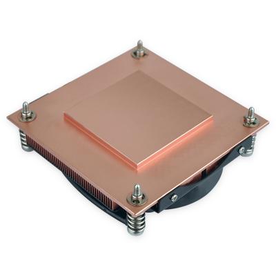 China CPU FM ODM Dodged Fins Pure Copper Heatsink Cooling For LGA 1150/1151/1155/1156 100W Heatsinks Fan 1u Intel Mini CPU Heatsinks for sale