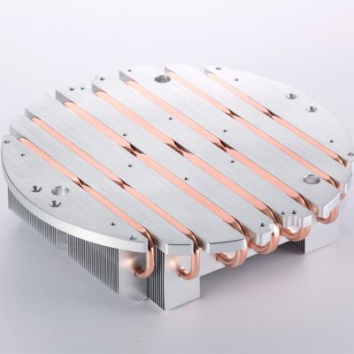 China Led Ignition Heatsink FM Customized Multiple Aluminum Heat Pipe Heatsink For High Power Projector ODM Heatsink for sale