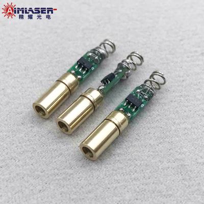 China Industrial Mini Laser Modules 520nm 5mW Green Dot Laser Head With Spring for sale