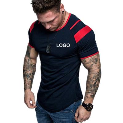 China New Summer Men's Breathable Shorts Sleeved Round Neck Round Shoulder Cotton Color Matching Casual T-Shirt For Men for sale