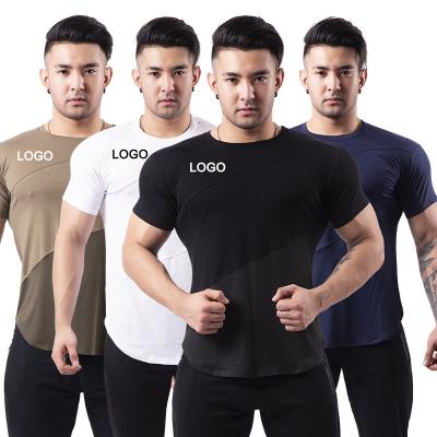 China Factory direct sales QUICK DRY custom sports short sleeved T-shirt men's round neck quilting workout clothes for sale