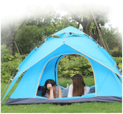 China Tube Type High Quality Waterproof Portable Outdoor Tent Stake Oxford Tent 3-4 People Tents For Camping Double Layer for sale