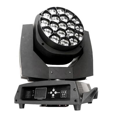 China Theme Park Ava High Quality RGBW 4 in 1 Clay K10 Big Eye Buzz Beam 19*15w Cold Moving Head LED Stage Lighting b for sale