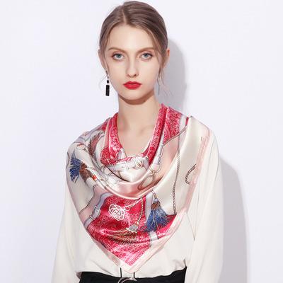 China 2022 ZhongYu Soft Elegant Luxury Wholesale Custom Silk Scarves Fashion Printed Design 100% Silk Pocket 53*53 Square Silk Scarf For Ladies for sale