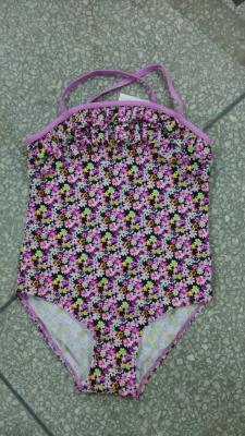 China Fancy small flower Girl Floral Print Swimsui one piece for sale