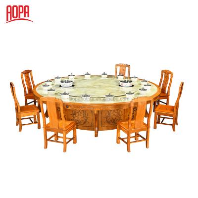 China Table Restaurant Furniture Commercial Hot Pot Rotating Rotating Dining Table for sale