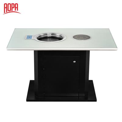 China Customized AOPA Korean BBQ Grill Smokeless Table For Restaurants for sale