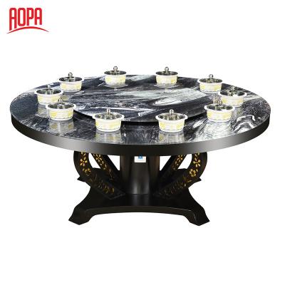 China AOPA Durable Chinese Style Electric Banquet Round Rotating Dining Table for sale